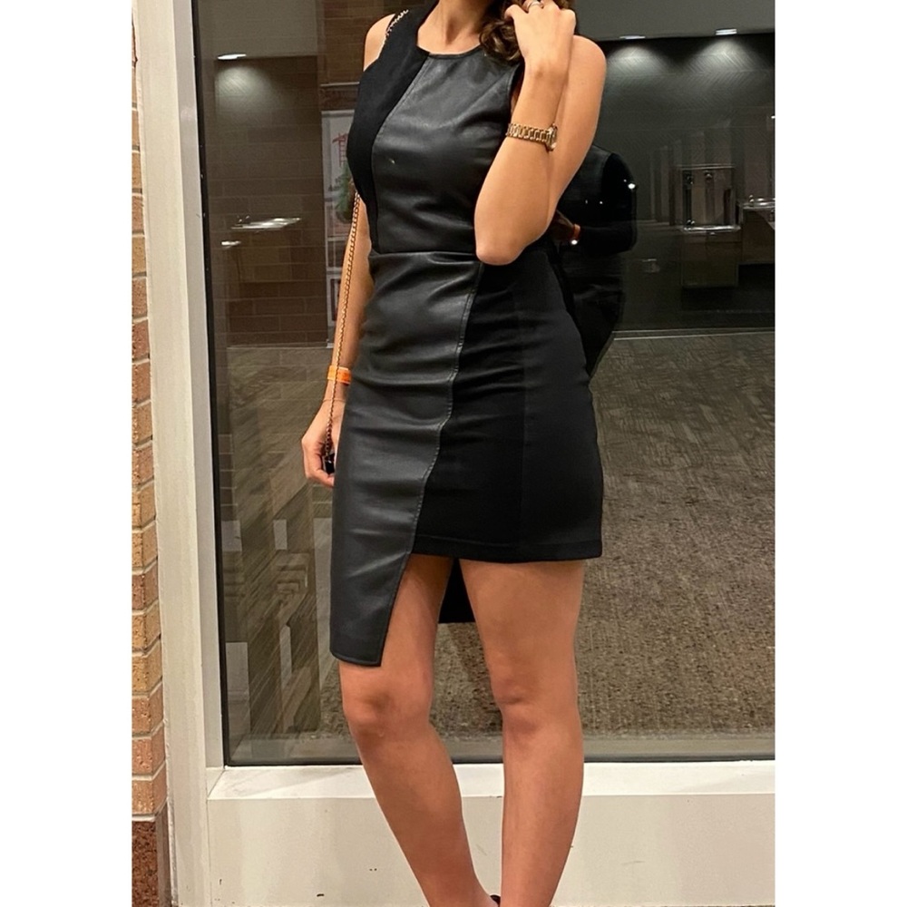 BCBGMaxAzria Black Asymmetrical Halter Dress